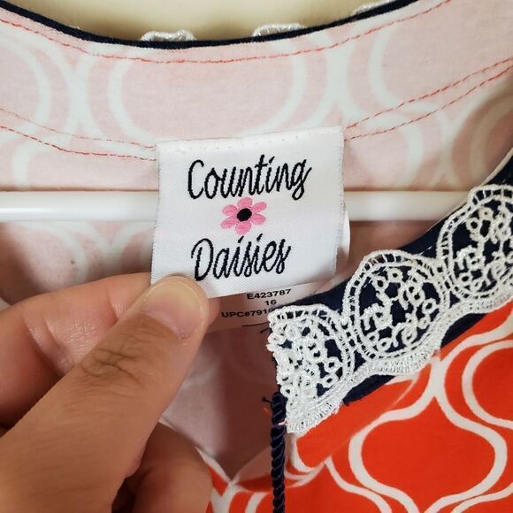 Counting Daisies Orange Printed Dress Size 16 Girls - Picture 5 of 7